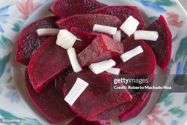 Healthy eating: an only beet salad. The beetroot is also known as beet, also table beet, garden beet, red beet, or golden beet.