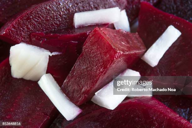 Healthy eating: an only beet salad. The beetroot is also known as beet, also table beet, garden beet, red beet, or golden beet.