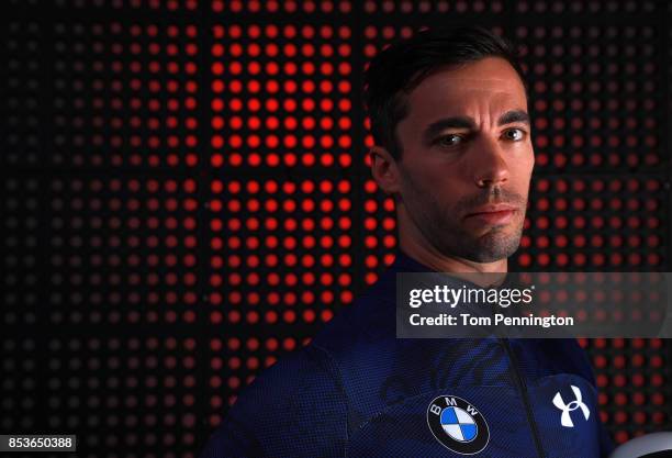 Skeleton racer Matt Antoine poses for a portrait during the Team USA Media Summit ahead of the PyeongChang 2018 Olympic Winter Games on September 25,...