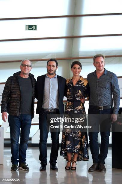 Actor Daniel Araoz, director Diego Lerman, Spanish actress Barbara Lennie and actor Claudio Tolcachir attend 'Una Especie de Familia' photocall...