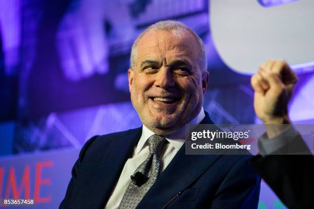 Mark Bertolini, chairman and chief executive officer of Aetna Inc., smiles during the CEO Initiative event in New York, U.S., on Monday, Sept. 25,...