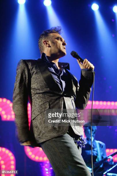 Photo of MORRISSEY, performing live onstage at Meltdown Festival