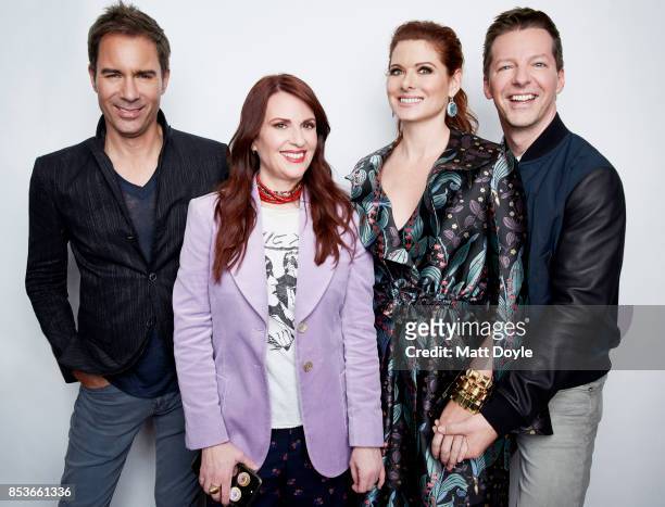 Actors of NBC's 'Will & Grace' Erik McCormack, Megan Mullally, Debra Messing and Sean Hayes pose for a portrait at the Tribeca TV festival at...