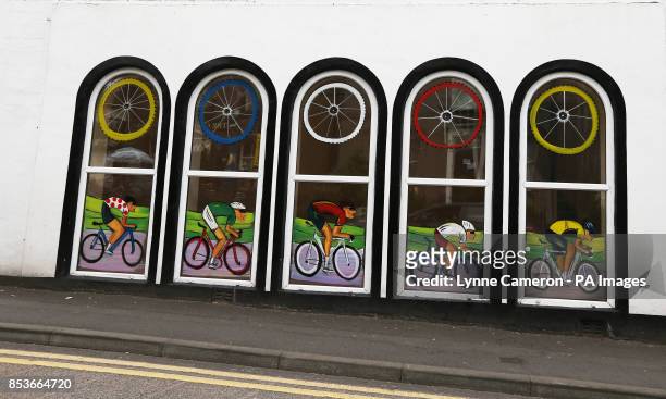 Decorations in Otley as part of the route on stage 1 of the Tour de France.