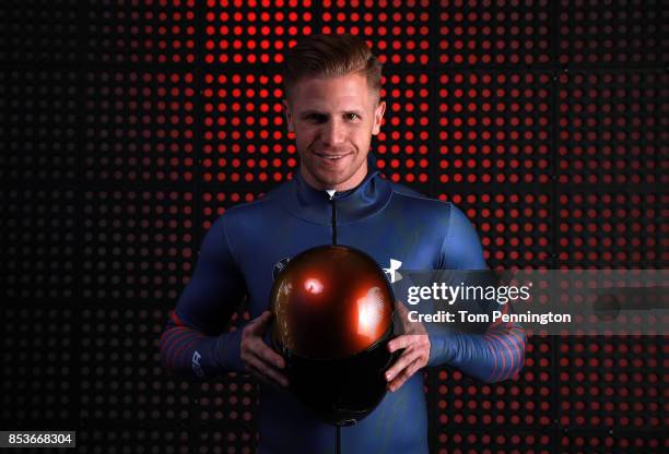 Skeleton racer John Daly poses for a portrait during the Team USA Media Summit ahead of the PyeongChang 2018 Olympic Winter Games on September 25,...