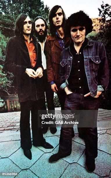 Portrait of American Psychedelic Rock group Quicksilver Messenger Service, late 1960s. Pictured are, from left, John Cipollina , Greg Elmore, Nicky...