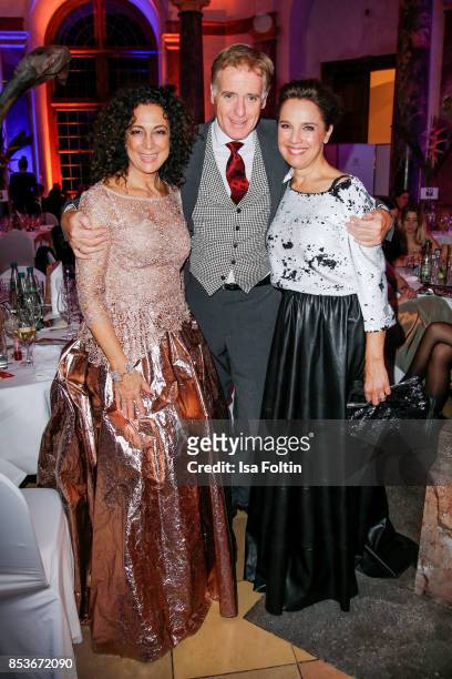Austrian actress Barbara Wussow with her husband Austrian actor Albert Fortell and Luxembourgian presenter Desiree Nosbusch during the Minx Fashion...