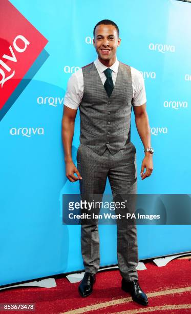 Marvin Humes arriving at the Arqiva Commercial Radio Awards at the Westminster Bridge Park Plaza Hotel, London.