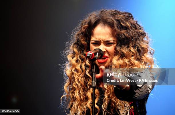 Ella Eyre performing at the Arqiva Commercial Radio Awards at the Westminster Bridge Park Plaza Hotel, London. PRESS ASSOCIATION Photo. Picture date:...