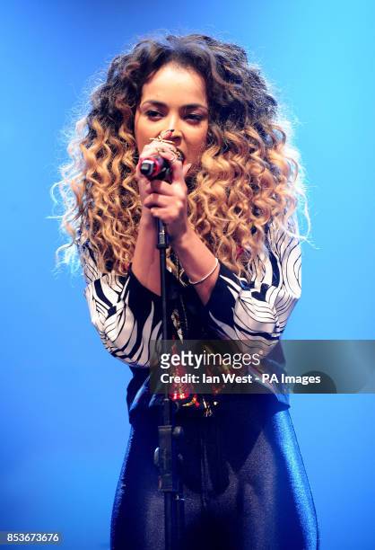 Ella Eyre performing at the Arqiva Commercial Radio Awards at the Westminster Bridge Park Plaza Hotel, London.
