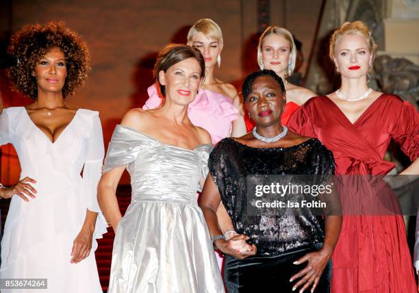 Model Marie Amière, Minx Designer Eva Lutz, model Luisa Hartema, Auma Obama, halfsister of former US president Barack Obama, model Kim Hnizdo and...