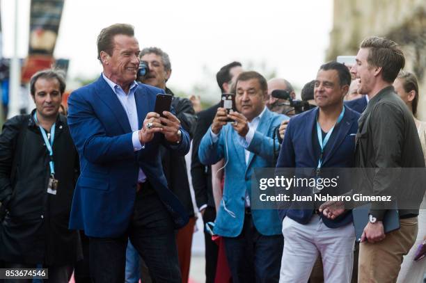 Arnold Schwarzenegger attends 'Wonders Of The Sea' premiere during 65th San Sebastian Film Festival on September 25, 2017 in San Sebastian, Spain.