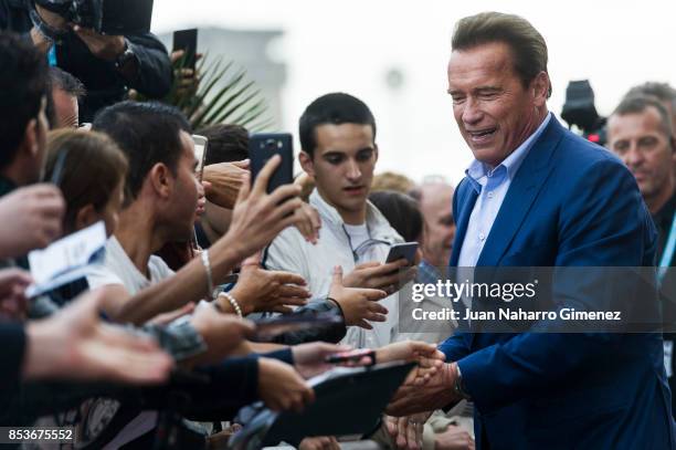 Arnold Schwarzenegger attends 'Wonders Of The Sea' premiere during 65th San Sebastian Film Festival on September 25, 2017 in San Sebastian, Spain.