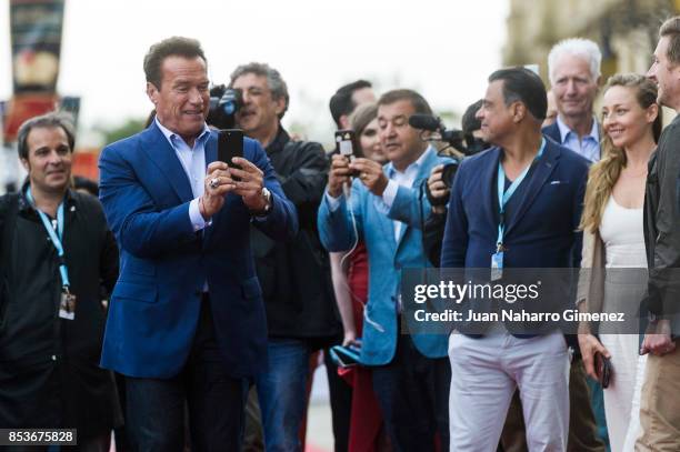 Arnold Schwarzenegger attends 'Wonders Of The Sea' premiere during 65th San Sebastian Film Festival on September 25, 2017 in San Sebastian, Spain.