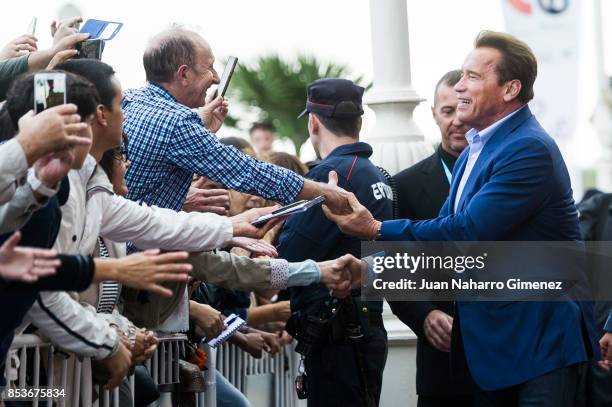 Arnold Schwarzenegger attends 'Wonders Of The Sea' premiere during 65th San Sebastian Film Festival on September 25, 2017 in San Sebastian, Spain.