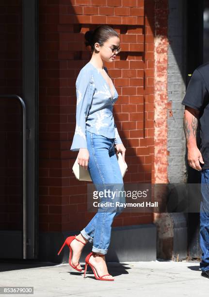 Singer/Actress Selena Gomez is seen walking in Soho on September 25, 2017 in New York City.