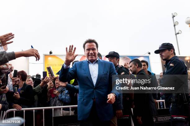 Arnold Schwarzenegger attends 'Wonders Of The Sea' premiere during 65th San Sebastian Film Festival on September 25, 2017 in San Sebastian, Spain.