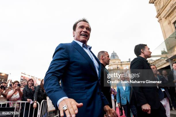 Arnold Schwarzenegger attends 'Wonders Of The Sea' premiere during 65th San Sebastian Film Festival on September 25, 2017 in San Sebastian, Spain.