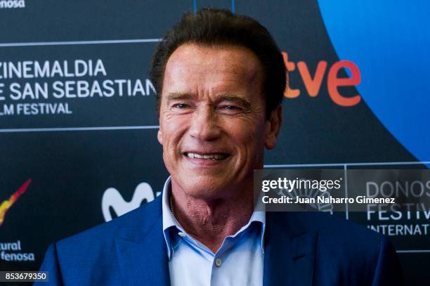 Arnold Schwarzenegger attends 'Wonders Of The Sea' premiere during 65th San Sebastian Film Festival on September 25, 2017 in San Sebastian, Spain.