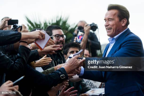 Arnold Schwarzenegger attends 'Wonders Of The Sea' premiere during 65th San Sebastian Film Festival on September 25, 2017 in San Sebastian, Spain.