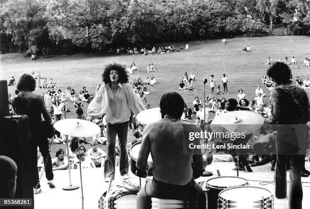 The rock group MC5 perform live at West Park in 1968 in Ann Arbor, Michigan.