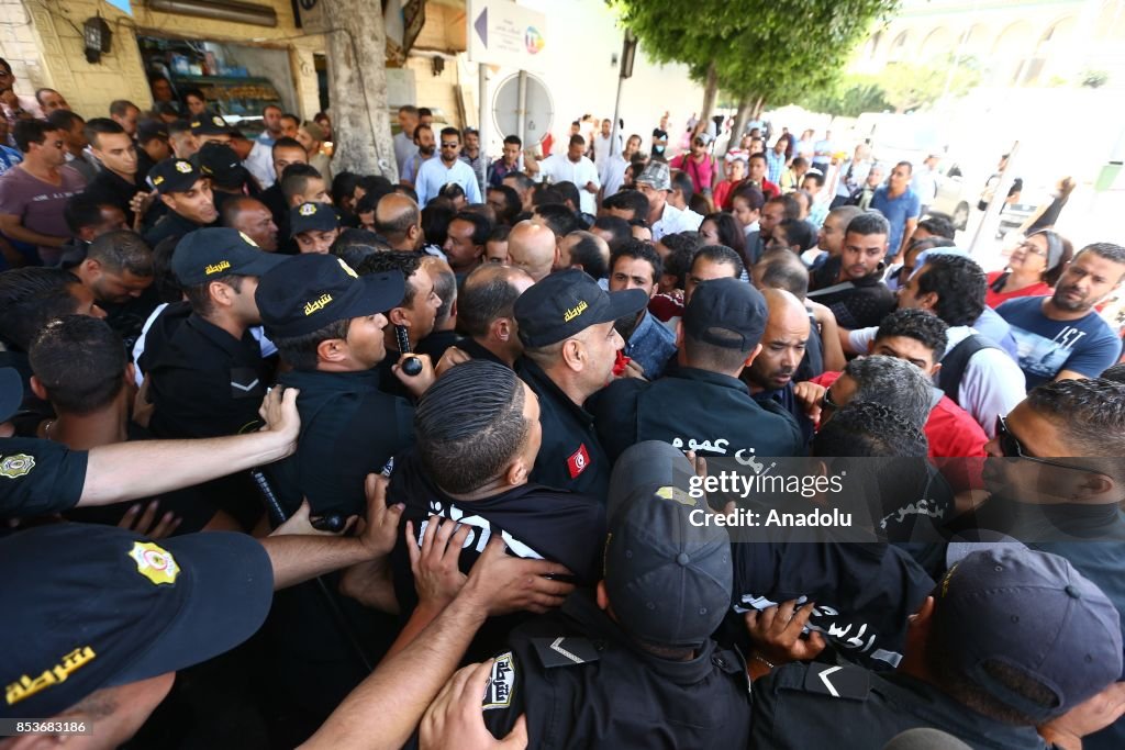 Protest on employment in Tunisia