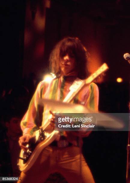 Guitarist Fred "Sonic" Smith of The group MC5 performs live in 1969 in East Lansing, Michigan.