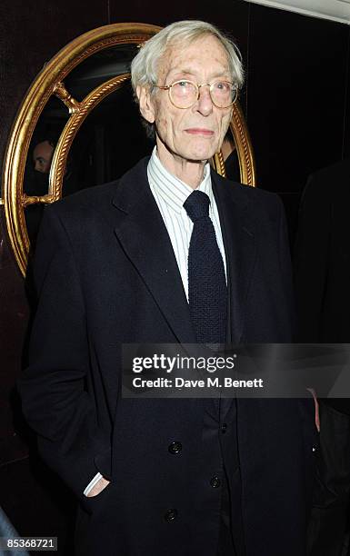 Former career criminal Bruce Reynolds attends the afterparty following the special screening of 'Bronson', at the Embassy Club on March 10, 2009 in...