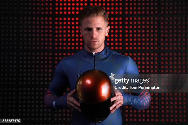 Skeleton racer John Daly poses for a portrait during the Team USA Media Summit ahead of the PyeongChang 2018 Olympic Winter Games on September 25,...