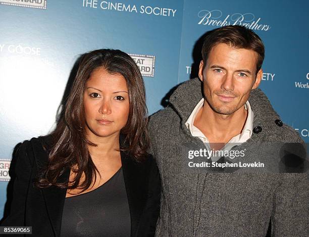 Model Alex Lundqvist and Keytt Lundqvist attend The Cinema Society and Brooks Brothers screening of "The Great Buck Howard" at the Tribeca Grand...