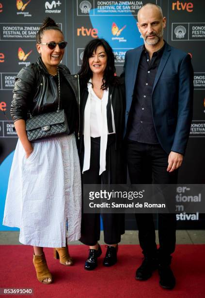 Lynne Ramsay and Alex Manette during 'You Were Never Really Here' Photocall - 65th San Sebastian Film Festival on September 25, 2017 in San...