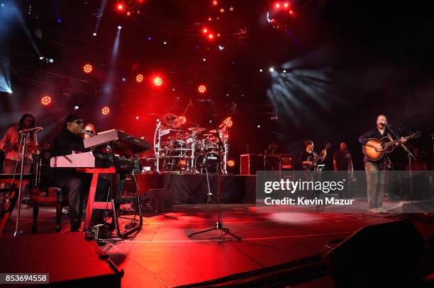 Stevie Wonder performs with Dave Matthews Band at "A Concert for Charlottesville," at University of Virginia's Scott Stadium on September 24, 2017 in...