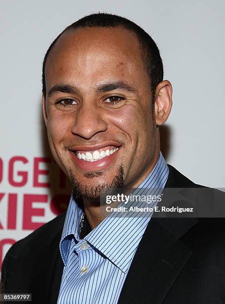 Player Hank Baskett arrives at the premiere of The Travel Channel's "Bridget's Sexiest Beaches" held at the Playboy Mansion on March 10, 2009 in Los...