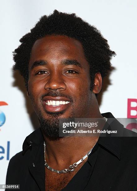 Player/TV host Dhani Jones arrives at the premiere of The Travel Channel's "Bridget's Sexiest Beaches" held at the Playboy Mansion on March 10, 2009...