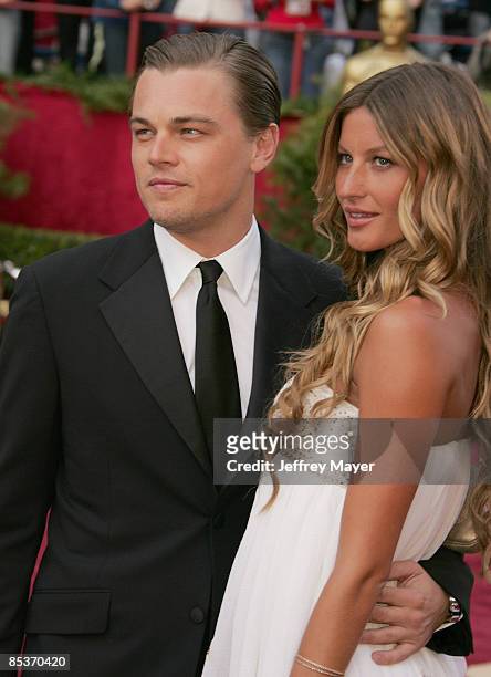 Leonardo DiCaprio, nominee Best Actor in a Leading Role for "The Aviator," and Gisele Bundchen