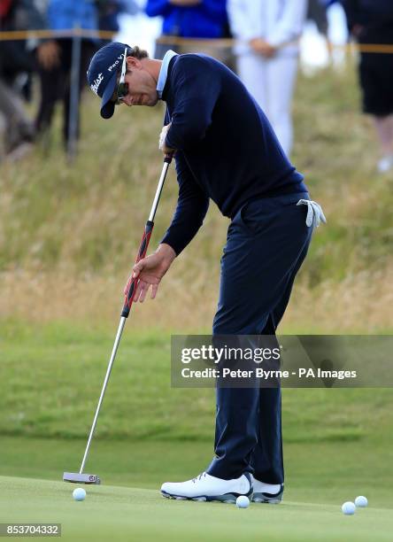 Australia's Adam Scott during practice day two of the 2014 Open Championship at Royal Liverpool Golf Club, Hoylake.