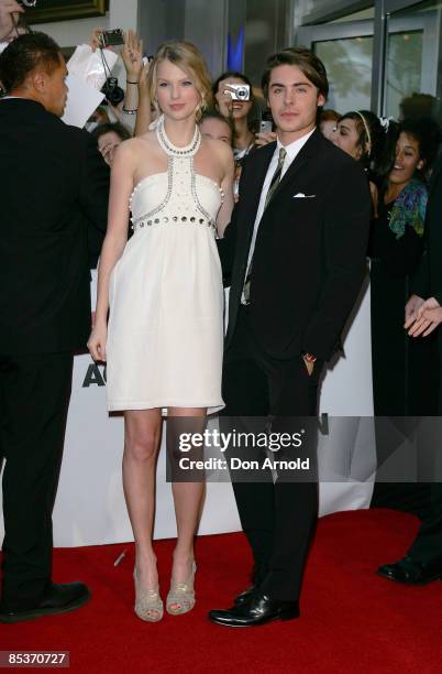 Taylor Swift and Zac Efron attend the Sydney premiere of "17 Again" at Hoyts Cinema at the Entertainment Quarter on March 11, 2009 in Sydney,...