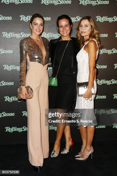 Elisabetta Pellini, Chiara Giordano and Eliana Miglio attend Rolling Stone Party during Milan Fashion Week Spring/Summer 2018 at on September 24,...