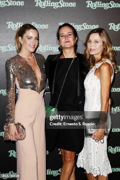 Elisabetta Pellini, Chiara Giordano and Eliana Miglio attend Rolling Stone Party during Milan Fashion Week Spring/Summer 2018 at on September 24,...