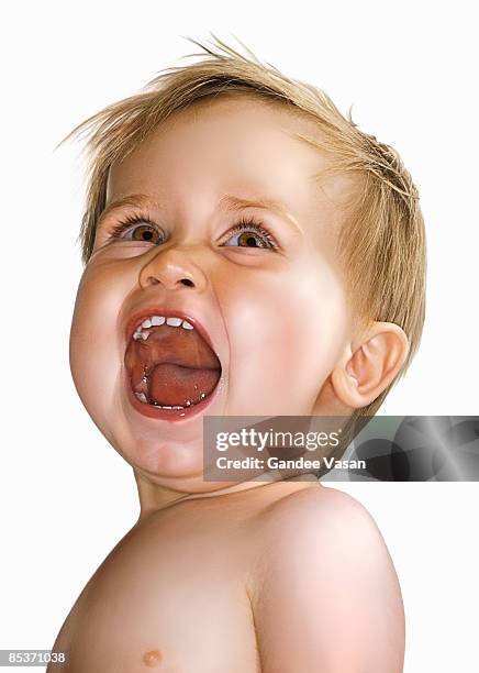 baby shouting - gandee stock pictures, royalty-free photos & images