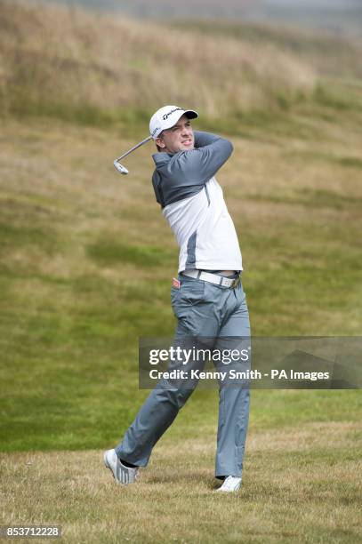 Scotland's Marc Warren keeps an eye on his approach to the 12th during day three of the Aberdeen Asset Management Scottish Open at Royal Aberdeen,...