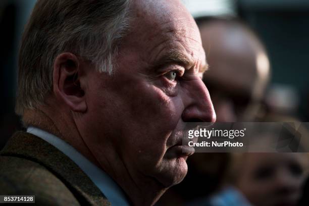 Top candidate of right wing, populist Alternative for Germany Alexander Gauland speaks to the media after a press conference on the day after the...