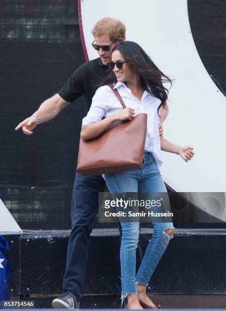 Meghan Markle and Prince Harry appear together at the wheelchair tennis on day 3 of the Invictus Games Toronto 2017 on September 25, 2017 in Toronto,...