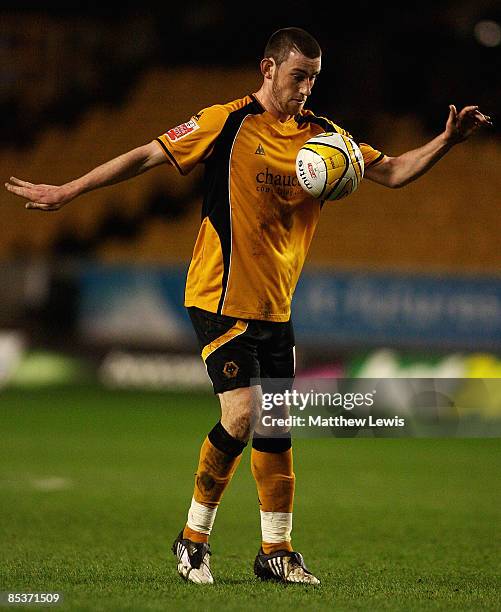 David Jones of Wolverhampton Wanderers during the Coca-Cola Championship match between Woverhampton Wanderers and Ipswich Town at Molineux on March...