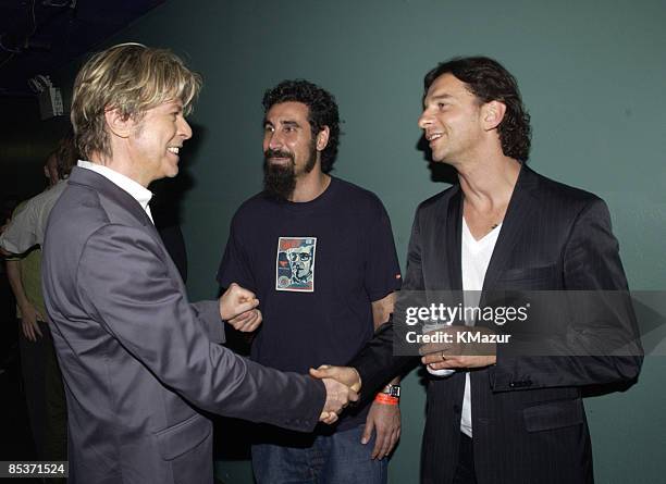 David Bowie, Serj Tankian of System of a Down, and Dave Gahan of Depeche Mode