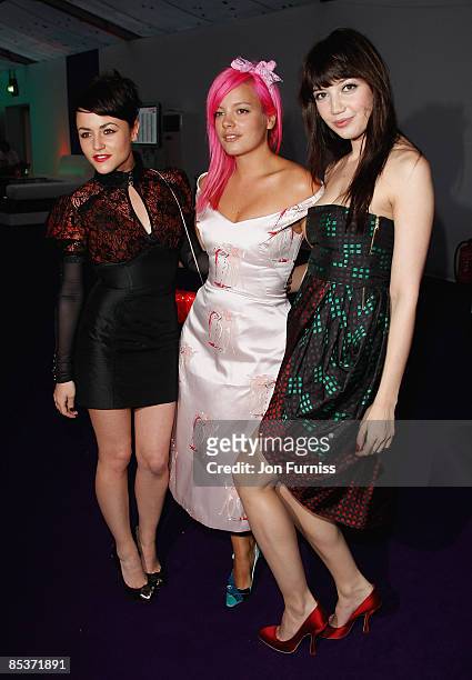 Actress Jaime Winstone, singer Lily Allen and model Daisy Lowe attend the Glamour Women Of The Year Awards held at Berkeley Square Gardens on June 3,...