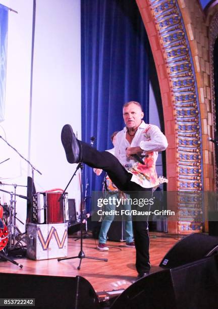 Ukrainian Band Vopli Vidopliassova play in front of an audience of 300 at the LA Ukrainian Center on September 09, 2017 in Los Angeles, California.