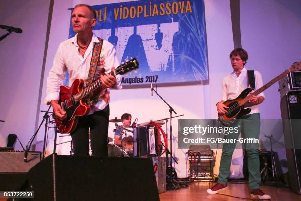 Ukrainian Band Vopli Vidopliassova play in front of an audience of 300 at the LA Ukrainian Center on September 09, 2017 in Los Angeles, California.