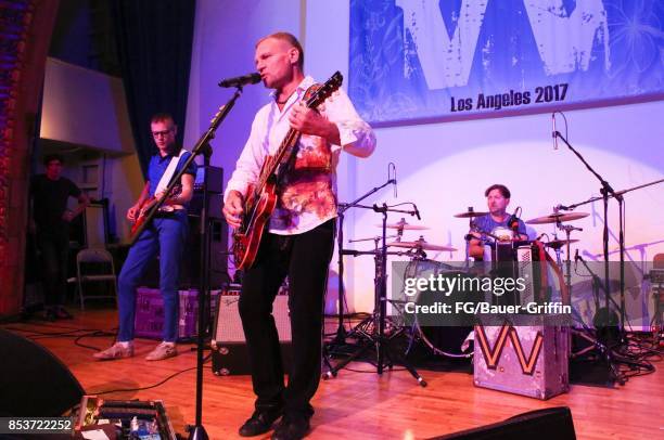 Ukrainian Band Vopli Vidopliassova play in front of an audience of 300 at the LA Ukrainian Center on September 09, 2017 in Los Angeles, California.