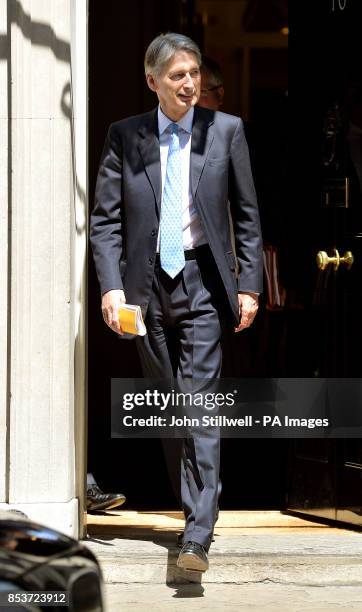 Foreign Secretary Philip Hammond leaves Downing Street, London, where Prime Minister David Cameron chaired a meeting of the government's Cobra...